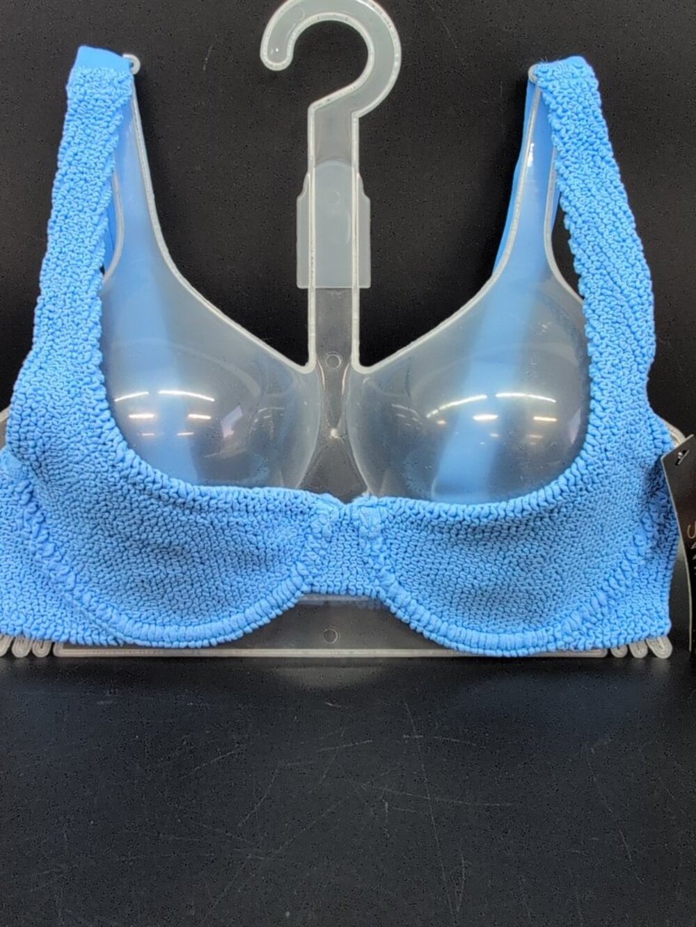 Victoria Secret Swim Crincle Scoop Underwire Bikini Top Bra 32A Dream Blue